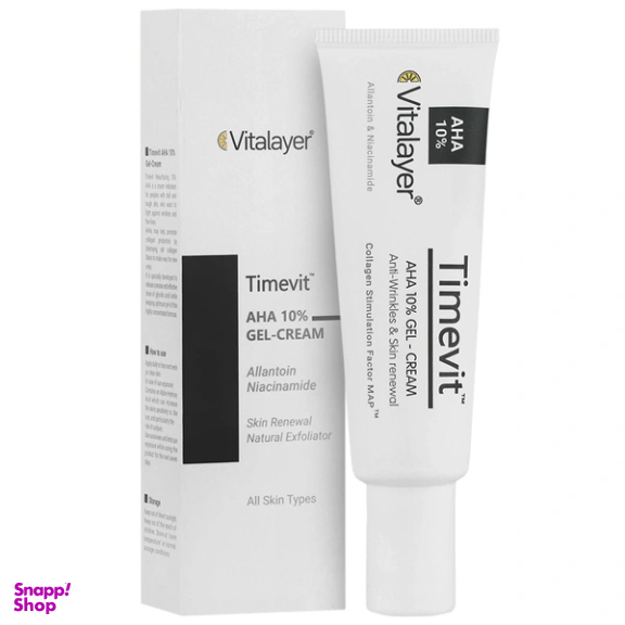 کرم ضد چروک ویتالیر مدل Timevit AHA 10% Gel-Cream حجم 30 میلی لیتر