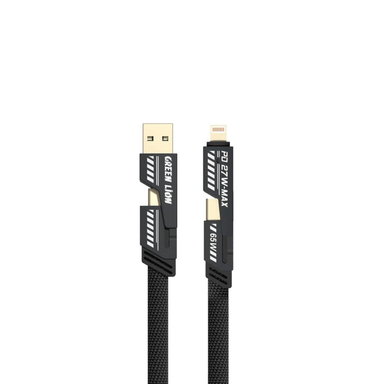 کابل شارژ Type-C/USB به Type-C/Lightning گرین لاین مدل Braided طول 1.2 متر