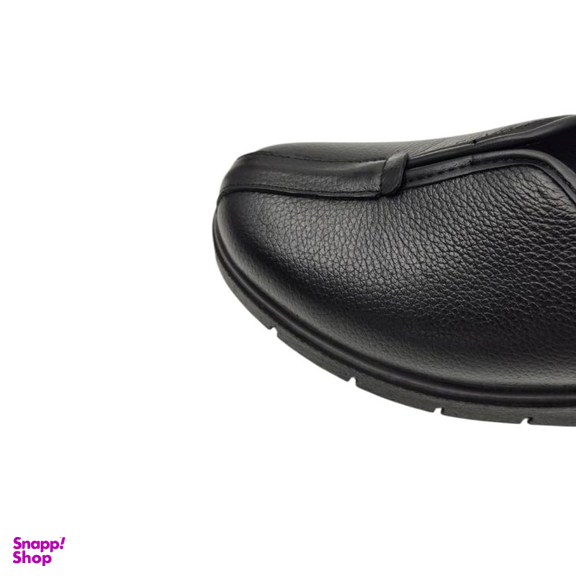 صندل طبی زنانه چرم ریباری مدل S33 رنگ مشکی