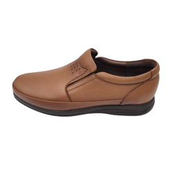 کفش طبی مردانه چرم ریباری مدل R79 رنگ عسلی