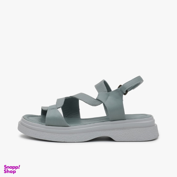 صندل زنانه چرم تهران کد A64T رنگ نقرابی