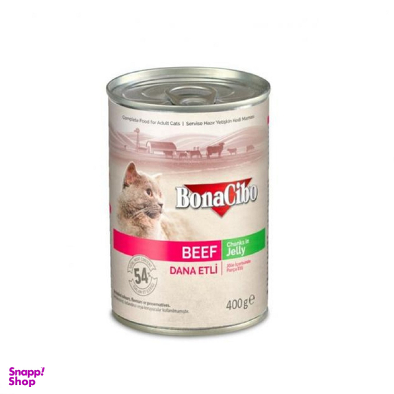 کنسرو گربه بوناسیبو با طعم گوشت وزن 400 گرم