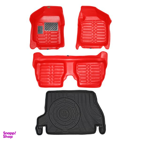 کفپوش پنج بعدی خودرو پانیذ مدل EVA مناسب پراید به همراه کفپوش صندوق