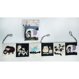 بازی آموزشی انتشارات ماه کوچولو مدل کتاب دور تختی سیاه و سفید جغجغه ای کد 01