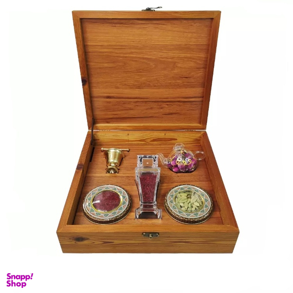 جعبه هدیه زعفران و هل ستاره زعفرانیه مدل قشقایی