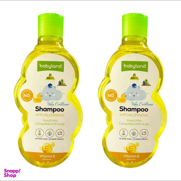 شامپو نرم کننده مو کودک بیبی لند کد 01 حجم 200 میلی لیتر مجموعه 2 عددی