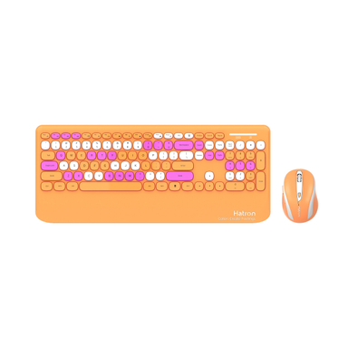 ماوس و کیبورد هترون مدل KBM HKCW 350 ORANGE