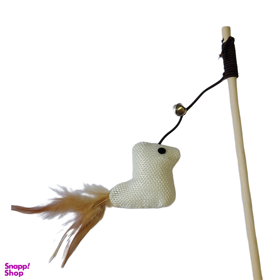 اسباب بازی گربه و سگ مدل چوب بازی طرح جوجه پر دار کد 65