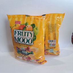 تافی شیری با مغز مارمالاد میوه ای fruity moo شیرین عسل وزن 400 گرم