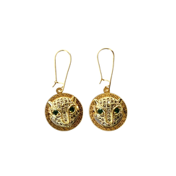 گوشواره طلا 18 عیار زنانه طرح پنتر سفید کد 6565