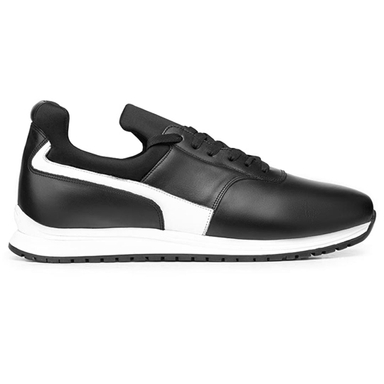 کفش اسپرت مردانه نوین چرم مدل 9806 MS3194 رنگ مشکی