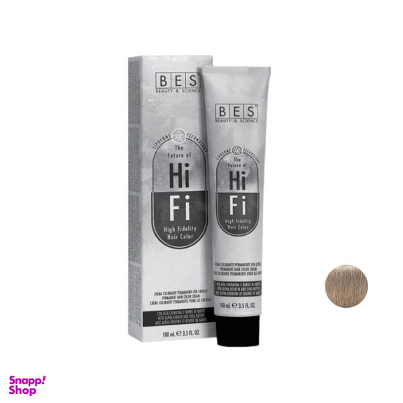 رنگ مو بس مدل hifi شماره 9.1 حجم 100 میلی لیتر رنگ بلوند دودی خیلی روشن