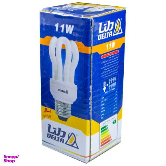 لامپ کم مصرف 11 وات دلتا مدل اتحاد پایه E14 بسته 10 عددی