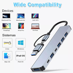 USB هاب 7 پورت تایپ سی مدل MAGIC -7IN1