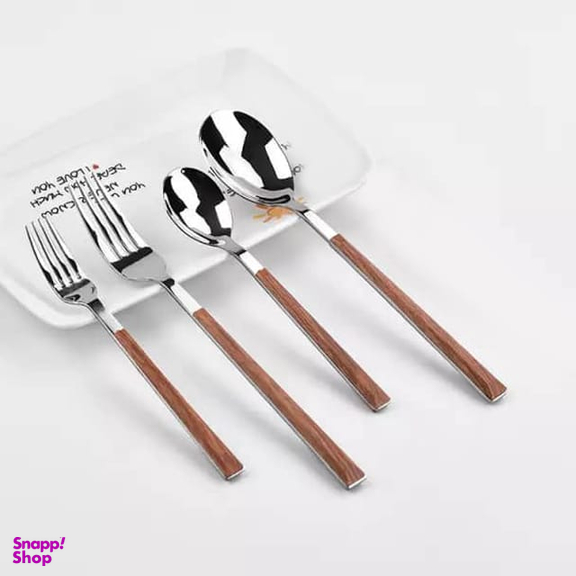 سرویس قاشق و چنگال 33 پارچه جی فی نی مدل D-WOOD