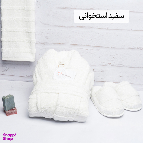 سرویس حوله پالتویی 3 تکه هیرو طرح سالوینو سایز 135 سانتی متر