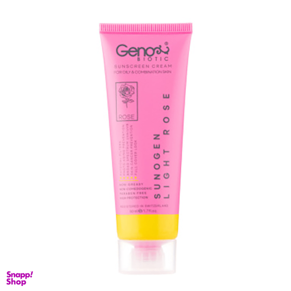 کرم ضد آفتاب رنگی ژنوبایوتیک مدل SPF50 مناسب پوست چرب و مختلط حجم 50 میلی لیتر