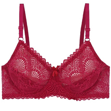 سوتین زنانه ژوبین مدل فنردار رنگ زرشکی