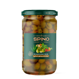 مزه ترشی زیتون عسلی اسپینو وزن 700 گرم