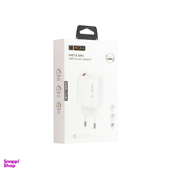 شارژر دیواری نکسا مدل C118C به همراه کابل Type-C
