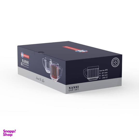 فنجان شیشه و بلور اصفهان مدل NANSI بسته 6 عددی
