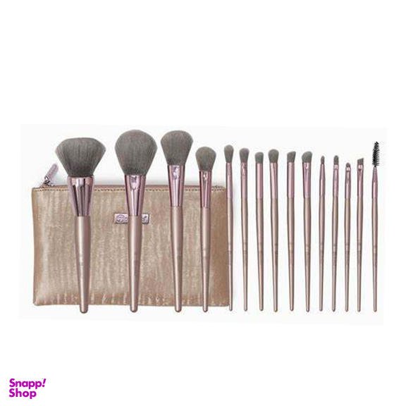 ست براش آرایشی کد 0032 مجموعه 15 عددی به همراه کیف