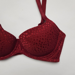 ست شورت و سوتین زنانه برتا مدل اسفنجی کد 6020KC رنگ زرشکی