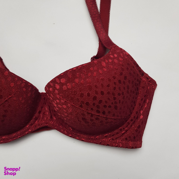 ست شورت و سوتین زنانه برتا مدل اسفنجی کد 6020KC رنگ زرشکی