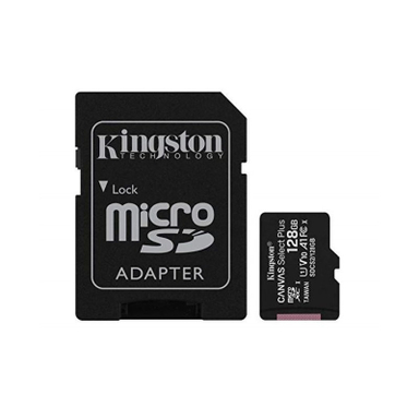 کارت حافظه microSDXC کینگستون مدل CANVAS کلاس 10 استاندارد UHS-I U1 سرعت 100MBps به همراه آداپتور SD