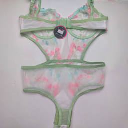 لباس خواب زنانه نوشه پوش مدل بادی توری فنردار کد 907