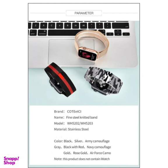 بند ساعت هوشمند کوتتسی مدل WH5202 - W6 میلانس مناسب اپل واچ سایز 38/40/41 میلی متر