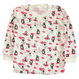 ست تیشرت آستین بلند و شلوار نوزادی مدل پنگوئن کد 4146 رنگ سفید