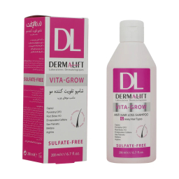 شامپو تقویت کننده موی خشک درمالیفت مدل Vita Grow حجم 200 میلی‌ لیتر
