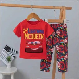 ست تیشرت و شلوار پسرانه مدل 2024 رنگ قرمز