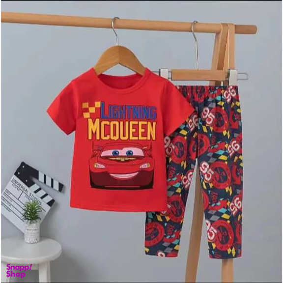 ست تیشرت و شلوار پسرانه مدل 2024 رنگ قرمز