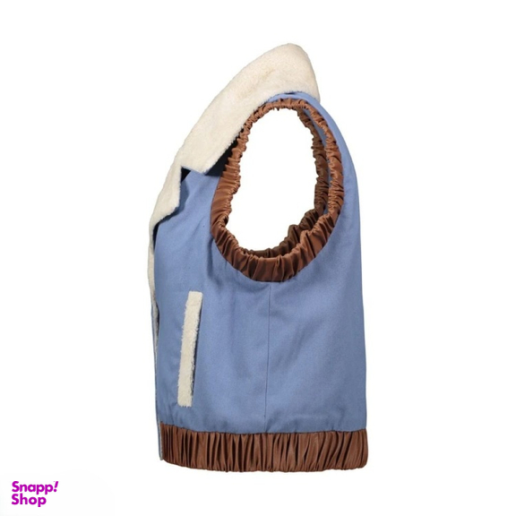 جلیقه رسمی زنانه گره استایل مدل آپاچی رنگ آبی