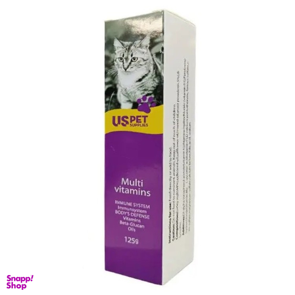 خمیر مولتی ویتامین گربه یو اس پت مدل USP-0112 وزن ۱۲۵ گرم