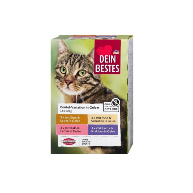 پوچ گربه دین بستس مدل collection وزن 1200 گرم بسته‌ی 12 عددی