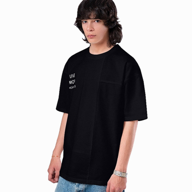 تیشرت زیگ مدل Live more رنگ مشکی