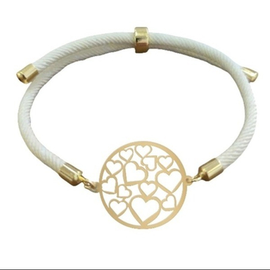 دستبند طلا 18 عیار زنانه پانسی طرح فانتزی کد Pe106066