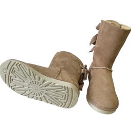 بوت زنانه طرح اگ مدل پشت بندی رنگ کرم