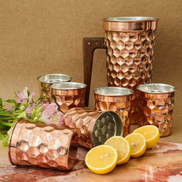 ست پارچ و لیوان مسی 7 پارچه کد ZH392