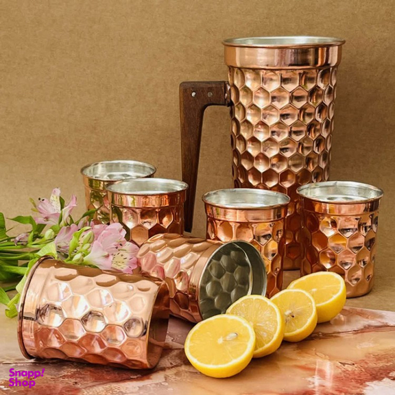 ست پارچ و لیوان مسی 7 پارچه کد ZH392