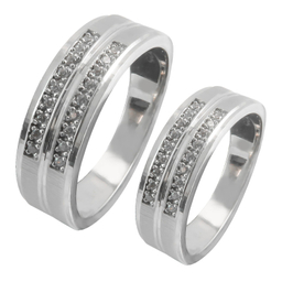 ست انگشتر نقره زنانه و مردانه کد AS053