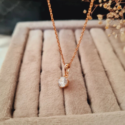 گردنبند زنانه ژوپینگ مدل تک نگین