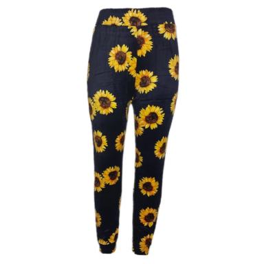 شلوار راحتی زنانه طرح آفتابگردون کد 111 رنگ سرمه ای