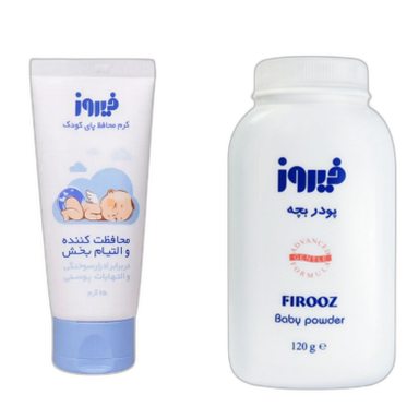 پودر بچه فیروز به همراه کرم محافظ پای کودک فیروز مجموعه 2 عددی