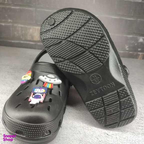 صندل بچگانه زیتون طرح کراکس مدل فضایی رنگ مشکی