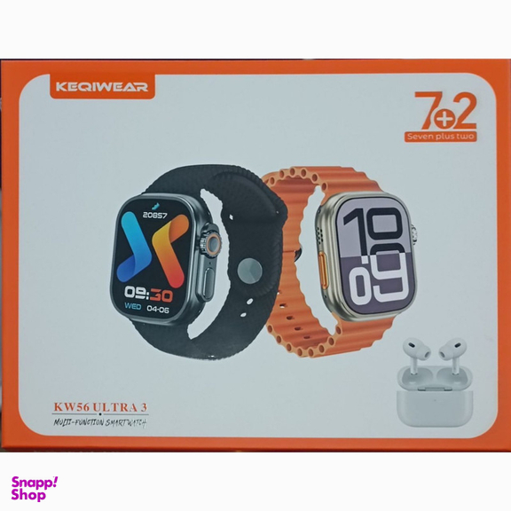 ساعت هوشمند کیکویر مدل KW56 ultra3 سایز ۴۹ میلی متر به همراه هدفون بلوتوثی