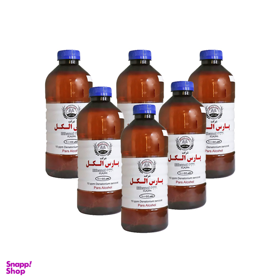 الکل 96 درصد پارس الکل حجم 1 لیتر بسته 6 عددی